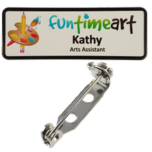 Load image into Gallery viewer, Name Badge 25 x 76 | Security Pin Back