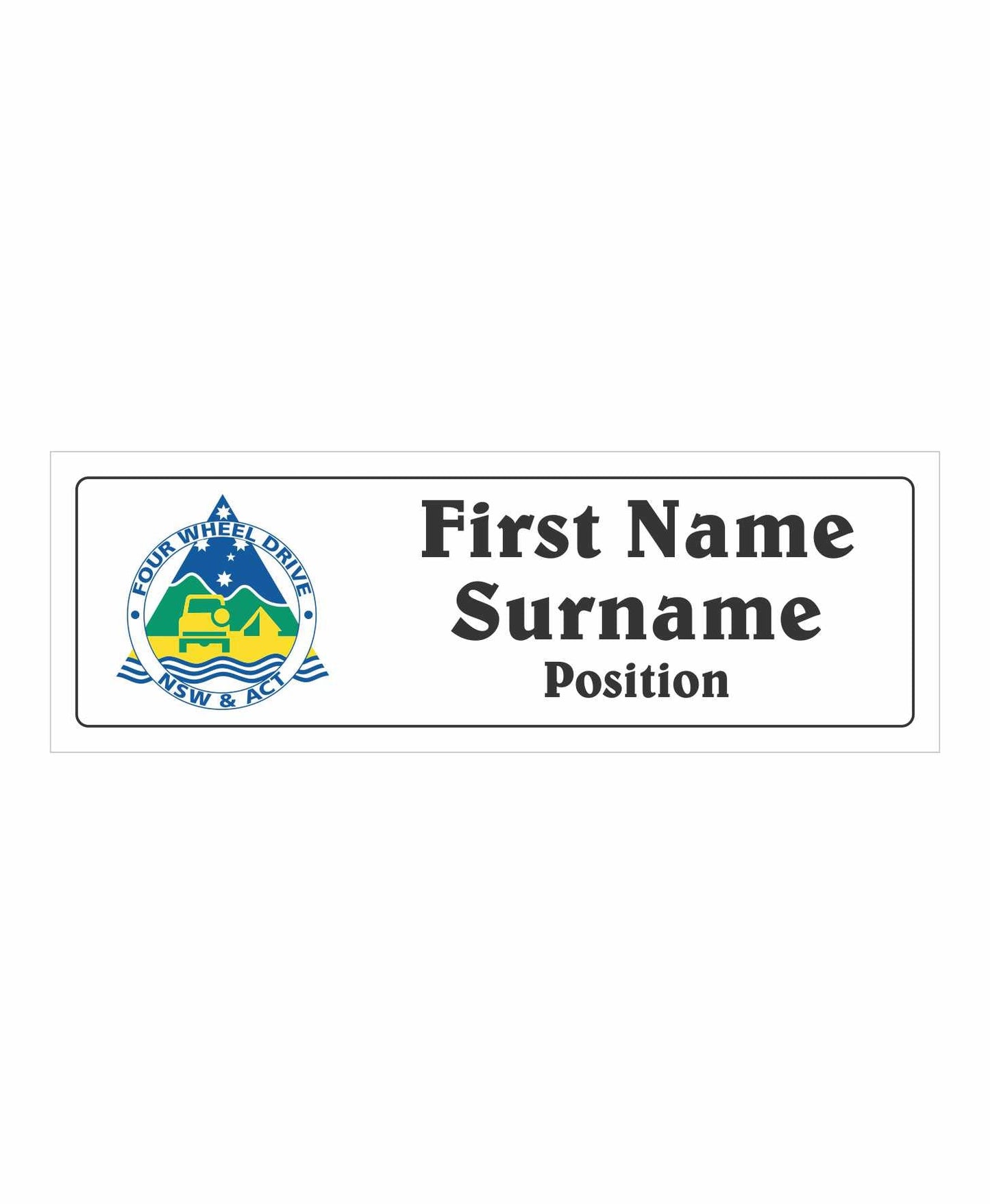 4WD NSW ACT INC Committee Name Badges - Clever Club Products