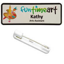 Load image into Gallery viewer, Name Badge 25 x 76 Pin Back - Clever Fridge Magnets