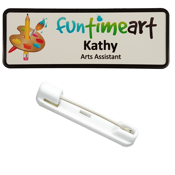 Name Badge 25 x 76 Pin Back - Clever Fridge Magnets