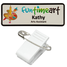 Load image into Gallery viewer, Name Badge 25 x 76 Pin/Clip Back - Clever Fridge Magnets