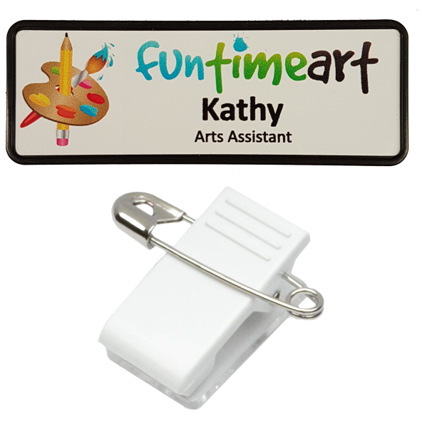 Name Badge 25 x 76 Pin/Clip Back - Clever Fridge Magnets