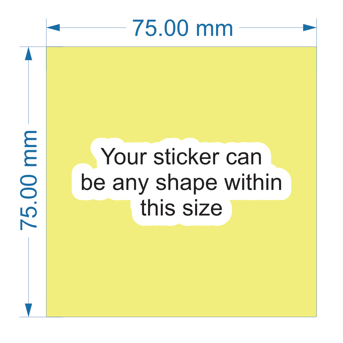 75 x 75mm Stickers