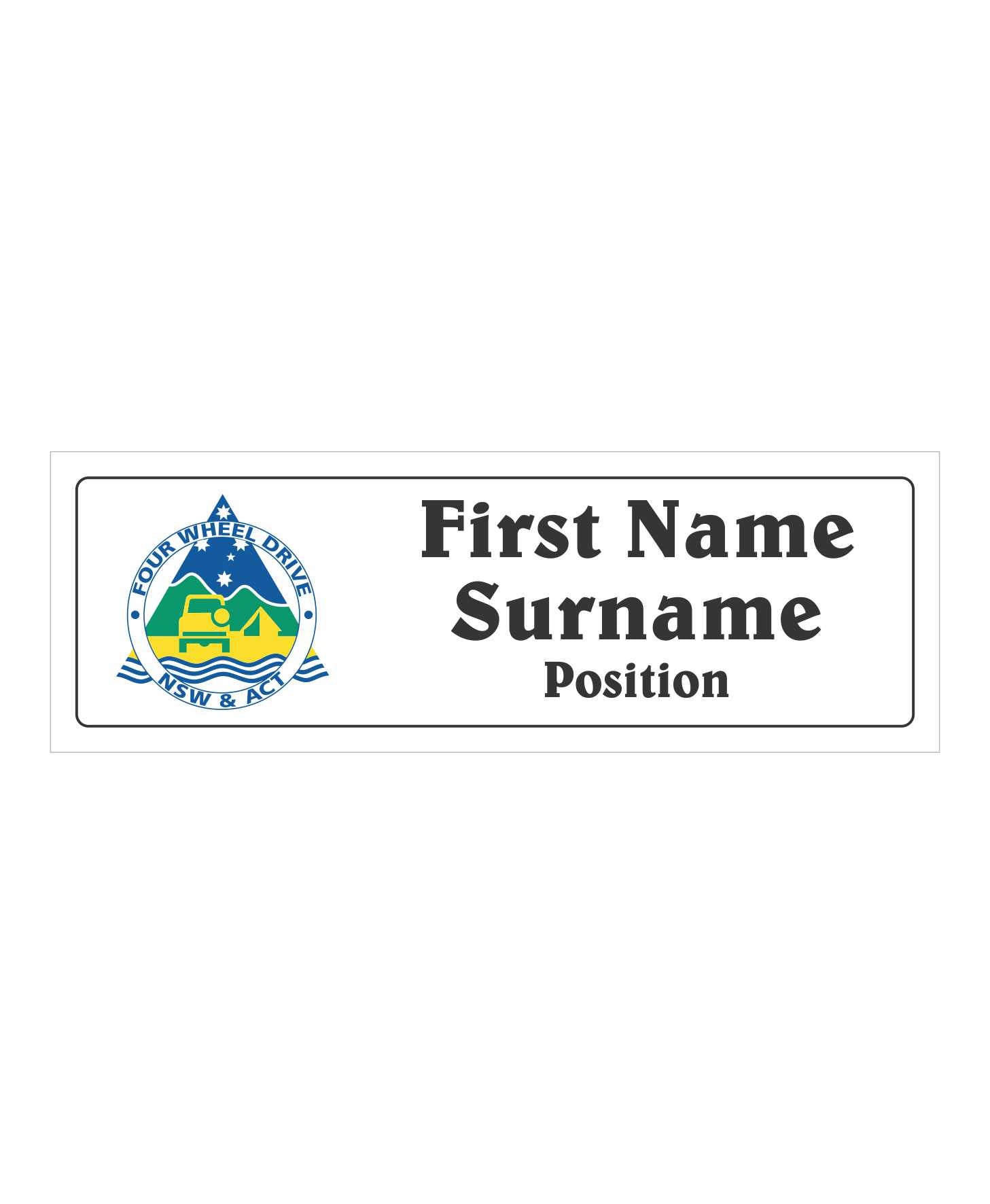 4WD NSW ACT INC Committee Name Badges - Clever Club Products