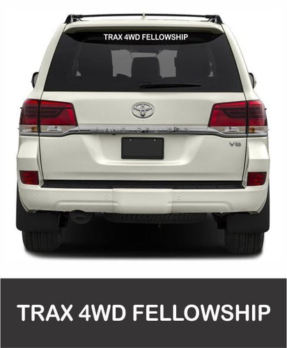Trax 4WD Fellowship - Rear Window Sticker - Clever Club Products